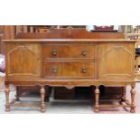 Early/Mid 20th century mahogany two drawer sideboard. App. 122cm H x 184cm W x 60cm D Reasonable