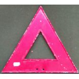 Vintage Franco Traffic Signs red alloy waning sign. Approx. 39cms H x 45cms W