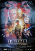 Star Wars Episode One: The Phantom Menace movie poster. App. 89.5 x 64cm Appears in reasonable