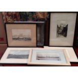 Parcel of various monochrome prints, shipping related and other
