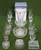 Parcel of various etched and other glassware Inc. stemmed glasses, vases, bowls etc all used and
