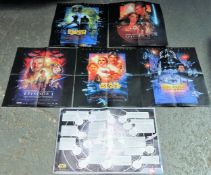 Five Star Wars movie posters etc All appear in reasonable used condition