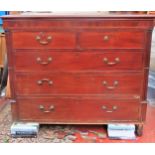 19th century inlaid mahogany two over three chest of drawers. Approx. 113cm H x 125cm W x 55.5cm D