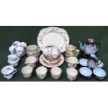 Various part teasets including Royal Albert etc, plus two Royal Doulton jugs All in used