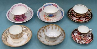 Quantity of various Antique and other cups and saucers Inc. Royal Crown Derby, Spode etc