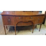 Mahogany two drawer two door sideboard. App. 92.5cm H x 173cm W x 59cm D