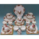 Quantity of various Royal Albert Old Country Roses dinnerware. Approx. 30+ pieces all used and