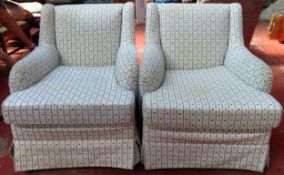 Two 20th century upholstered armchairs. App. 86cm H x 72cm W x 85cm D