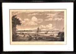 AFTER L JENKINSON, STEEL ENGRAVING, 'TOWN AND HARBOUR OF LIVERPOOL FROM SEACOMBE', APPROX 22 x 38cm