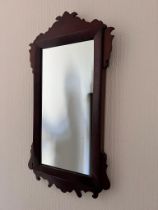 MAHOGANY FRAMED WALL MIRROR, APPROX 22 x 30.5cm