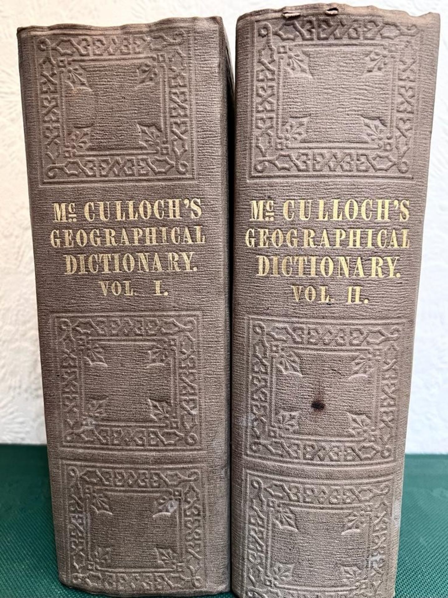 McCULLOCH'S, GEOGRAPHICAL, STATISTICAL AND HISTORICAL WITH MAPS, 1851, CLOTH BOARDS, TWO VOLUMES AND