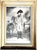 STEEL ENGRAVING, GEORGE III, 1863 FRAMED AND GLAZED, APPROX 55 x 37cm