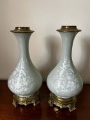 PAIR OF JAPANESE 20th CENTURY CERAMIC LAMPS, APPROX 40cm HIGH
