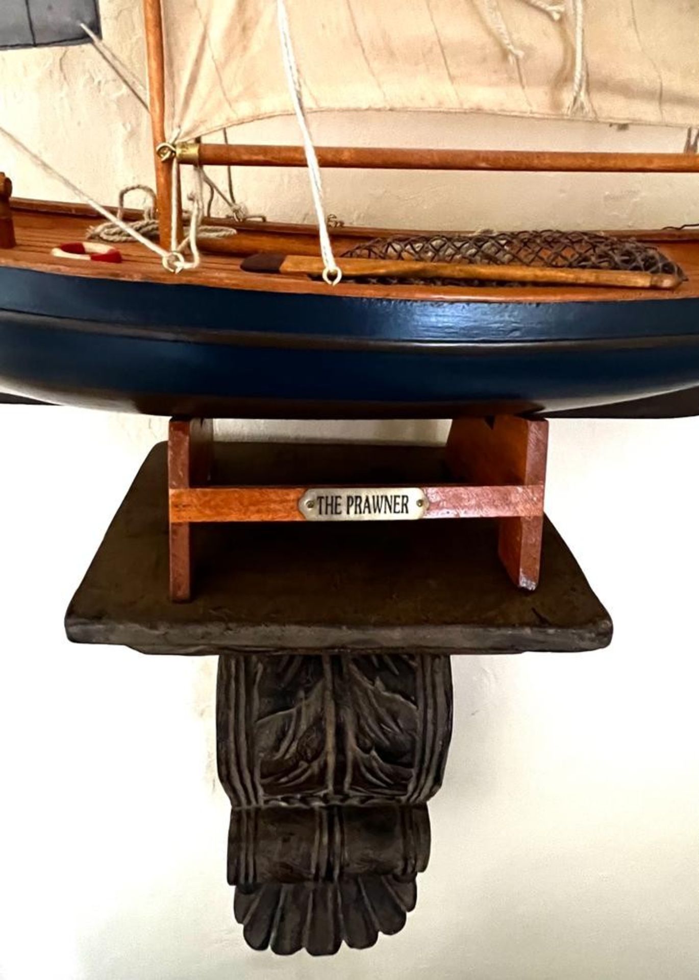 MODEL OF A SAILING PRAWNER, HULL APPROX 45cm - Image 2 of 2