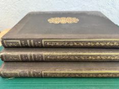 ALLOM, THOMAS, WESTMORLAND, CUMBERLAND, DURHAM, ILLUSTRATED 1832, THREE VOLUMES, CLOTH BACKS