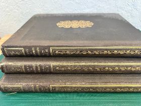 ALLOM, THOMAS, WESTMORLAND, CUMBERLAND, DURHAM, ILLUSTRATED 1832, THREE VOLUMES, CLOTH BACKS