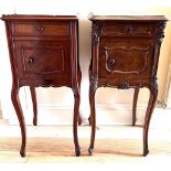 GOOD DISSIMILAR MAHOGANY BEDSIDE CABINETS, APPROX 82cm