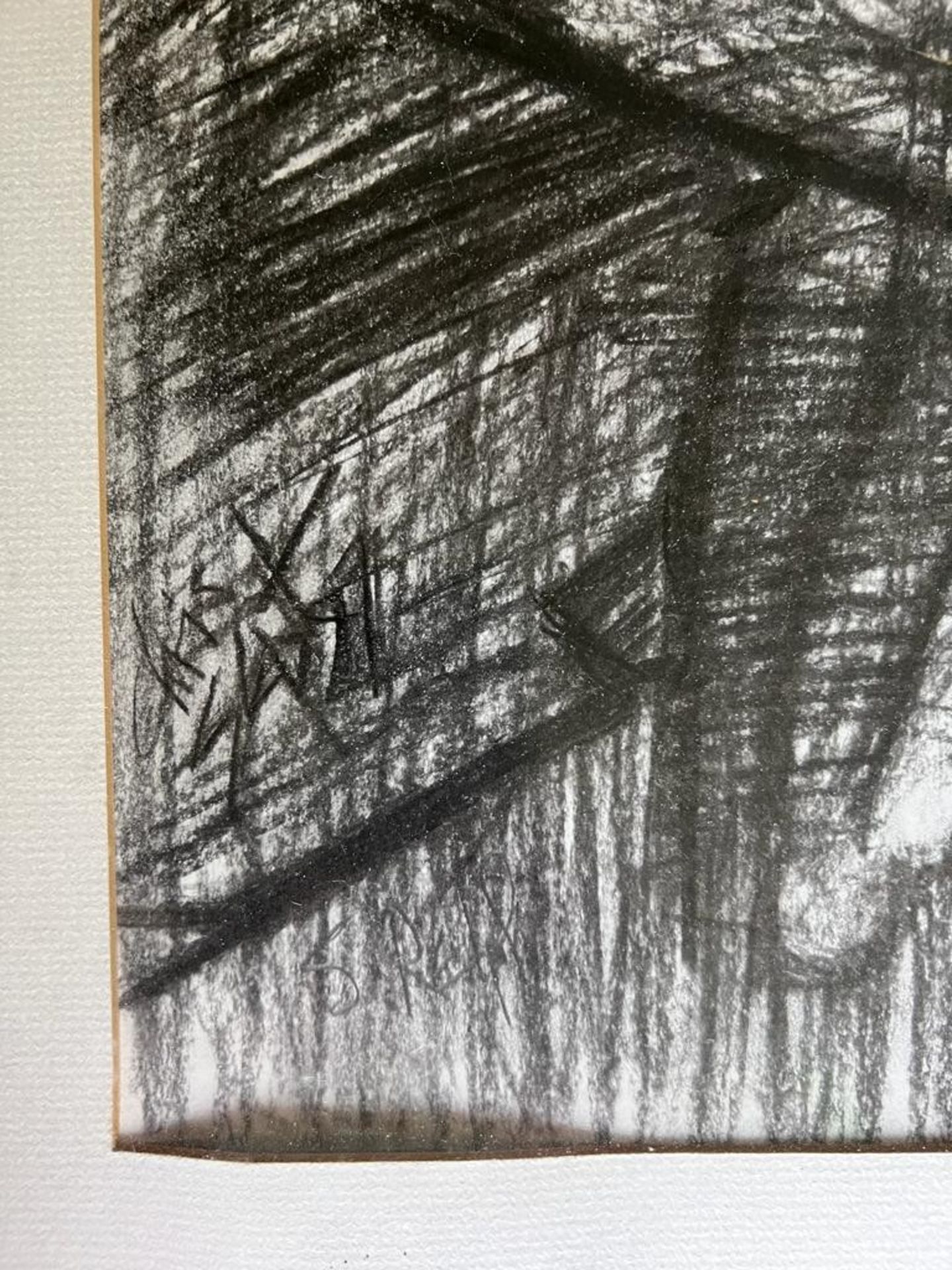 S RELPH, CHARCOAL DRAWING, 'CONTEMPLATION', SIGNED LOWER LEFT, FRAMED AND GLAZED, APPROX 182 x 57. - Image 2 of 2