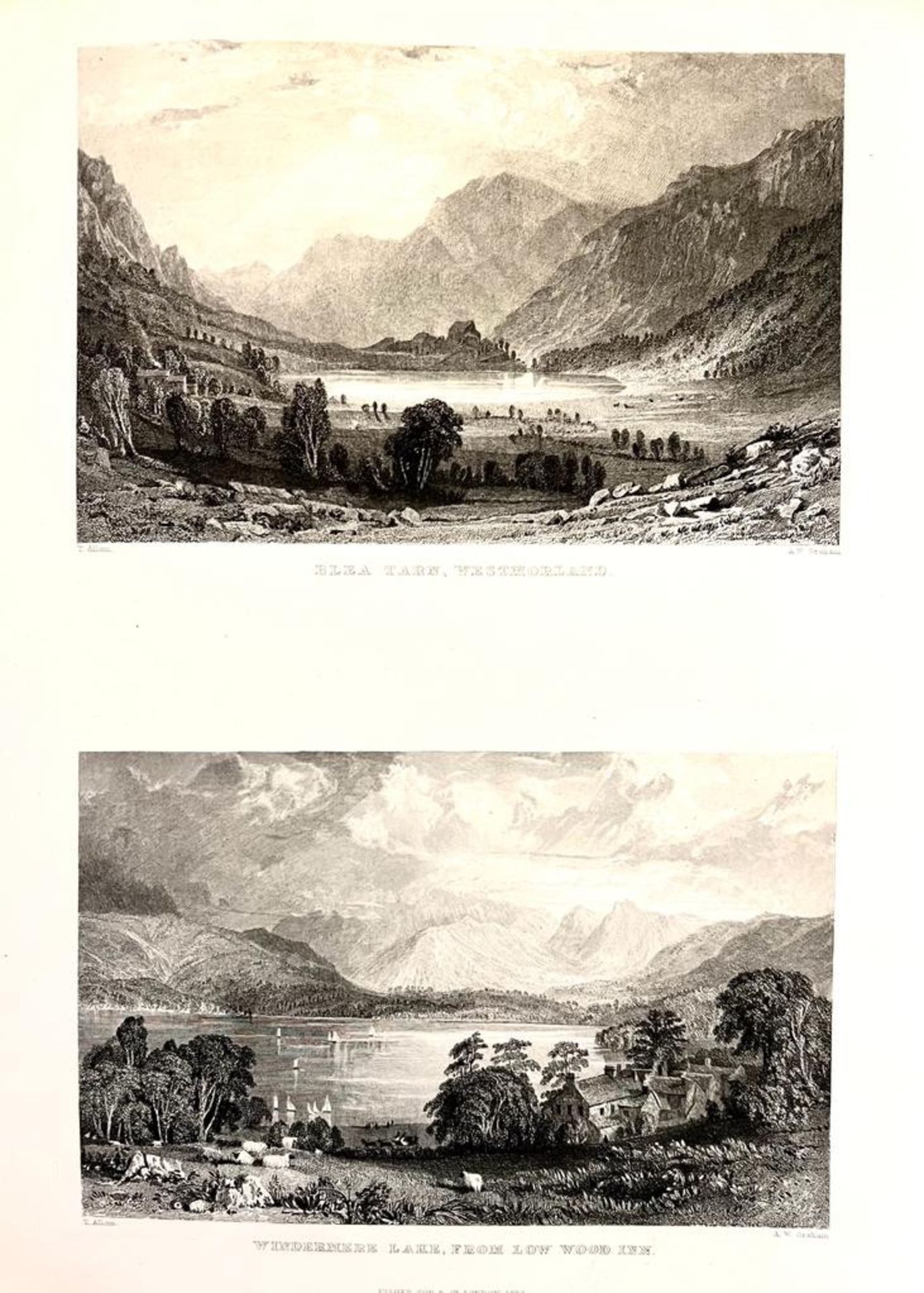 ALLOM, THOMAS, WESTMORLAND, CUMBERLAND, DURHAM, ILLUSTRATED 1832, THREE VOLUMES, CLOTH BACKS - Image 4 of 5