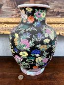 MID 20th CENTURY ORIENTAL BALUSTER VASE, APPROX 30cm HIGH