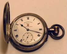 STERLING SILVER BRAVINGTON KINGS & LUDGATE HILLS POCKET WATCH, TOTAL WEIGHT APPROX 118.3g IN WORKING