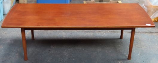 G PLAN STYLE MID 20TH CENTURY TEAK COFFEE TABLE. APPROX. 44cms H x 143cms W x 51cms D