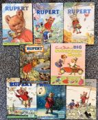 SIX ENID BLYTON RUPERT ANNUALS PLUS STORY TIME BOOK AND RUPERT BIRTHDAY SURPRISE