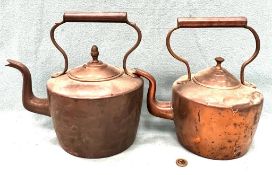 TWO 19TH CENTURY COPPER KETTLES