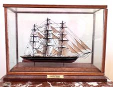 EXCEPTIONALLY FINE CASED MODEL OF THE CUTTY SARK BY DAVID BRADLEY OF EASTWAY EPSOM, CIRCA 1970