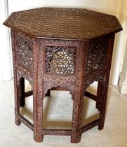 OCTAGONAL FOLDING TABLE, APPROX 60cm HIGH