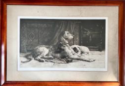 HERBET DICKSEE, SIGNED ARTIST PROOF LITHOGRAPH ON VELLUM, 'PATIENCE', INITIALLED IN PLATE 1922,