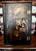 LATE 18th CENTURY CORNER CUPBOARD WITH CHINOISSERIE DECORATION, APPROX 34 x 54cm WIDE