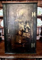 LATE 18th CENTURY CORNER CUPBOARD WITH CHINOISSERIE DECORATION, APPROX 34 x 54cm WIDE