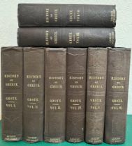 GROTE, GEORGE, HISTORY OF GREECE, 1845, EIGHT VOLUMES, FOUR WITH ASSOCIATED MAPS, CLOTH BOARDS,