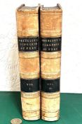 PRESCOTT, WILLIAM, CONQUEST OF PERU, 1847, TWO VOLUMES, QUARTER LEATHER AND MARBLED BOARDS