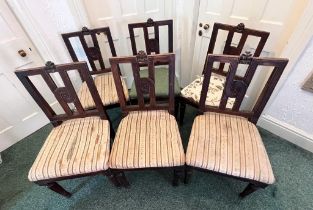 SET OF SIX POLISHED HARDWOOD SIDE CHAIRS