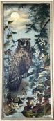 UNSIGNED OIL ON CANVAS, 'THE AUTUMN OWL', APPROX 66 x 36cm