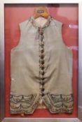 Framed vintage embroidered waistcoat reasonable used condition