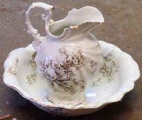 Victorian style floral decorated Staffordshire 'ARUM LILLY' pattern. Approx. 36cms H reasonable used