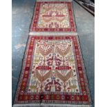 Vintage hand knotted Persian double Kilim floor rug/hanging. Approx. 323cms x 117cms reasonable used