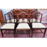 Set of 6 (5+1) 19th century mahogany dining chairs reasonable used condition with minor scuffs and