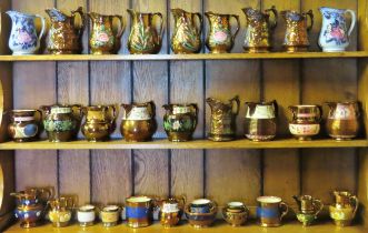 Parcel of various vintage copper lustre ware jugs, tankards, etc all used and unchecked