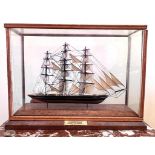 EXCEPTIONALLY FINE CASED MODEL OF THE CUTTY SARK BY DAVID BRADLEY OF EASTWAY EPSOM, CIRCA 1970, CASE