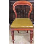 Single mahogany balloon back chair reasonable used condition with minor scuffs and scratches etc.