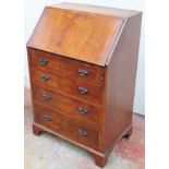 Small mahogany fall front writing bureau with fitted interior. Approx. 94 x 62 x 42cms used with