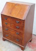 Small mahogany fall front writing bureau with fitted interior. Approx. 94 x 62 x 42cms used with