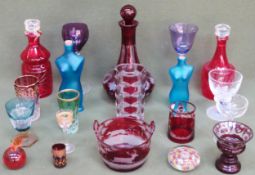 Quantity of various coloured and other glassware all appears in reasonable used condition. unchecked