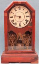 Seth Thomas mahogany cased American mantle clock. App. 42cm H Used condition, wear to face and case,