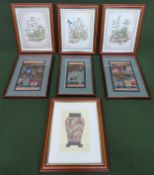 Set of three Oriental colour prints, plus other framed colour prints all used and unchecked