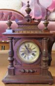 Early 20th century German 14 day striking mahogany cased mantle clock. Approx. 47cms H reasonable